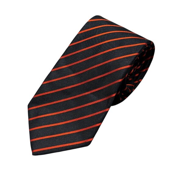 Ralph Lauren Tie Black Label 100% Silk Hand Made Made in Italy Striped 3" - Picture 1 of 5